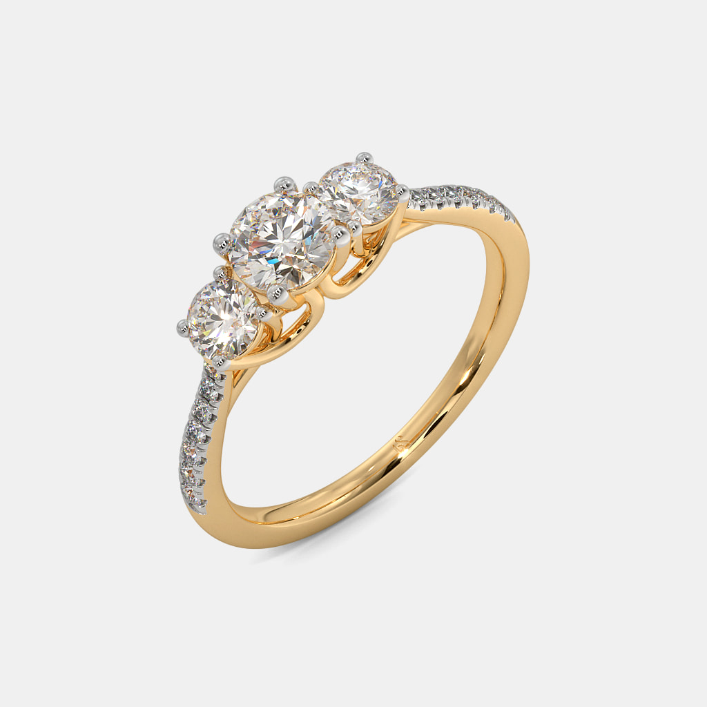 The Joel Three Stone Solitaire Ring