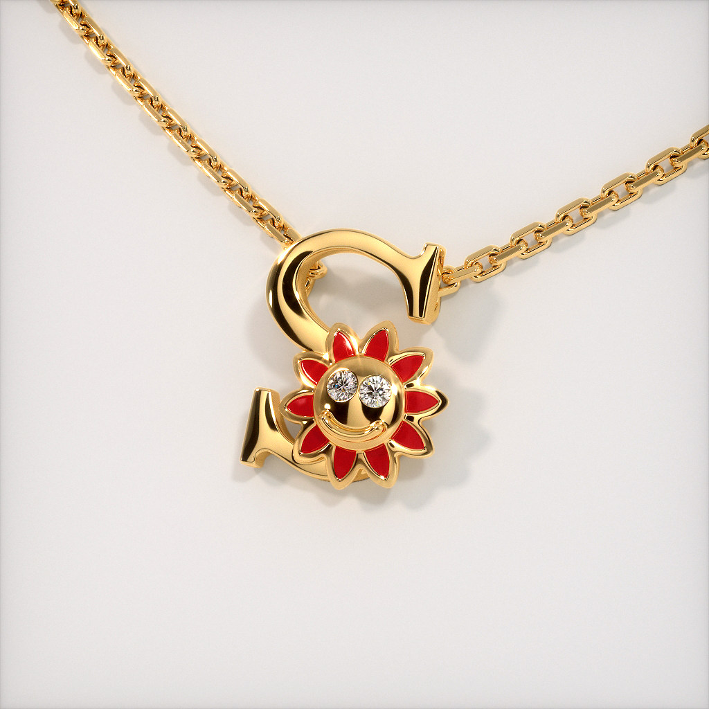 The S for Sunflower Necklace for Kids