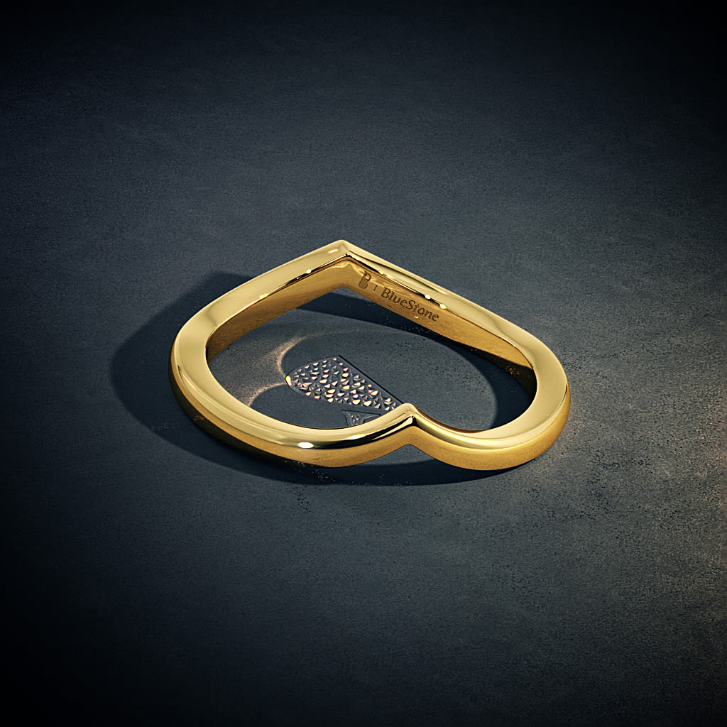 Heart shaped gold on sale ring design for male