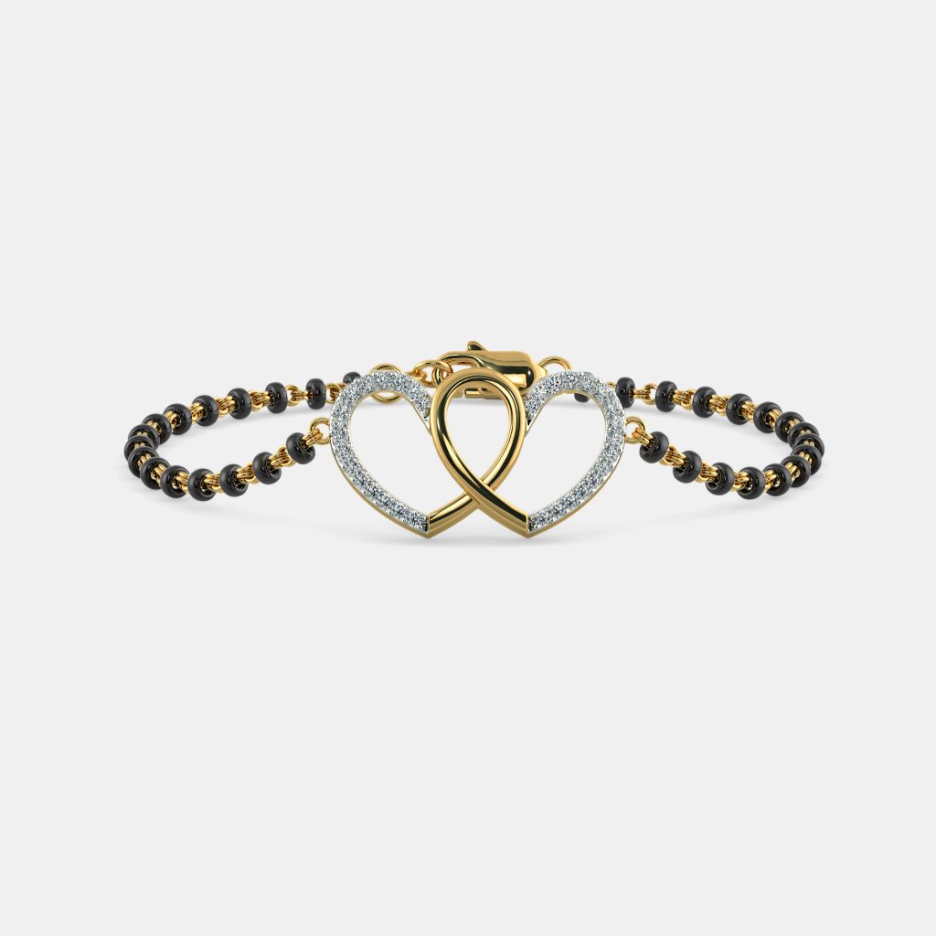 Blue stone top mangalsutra bracelet