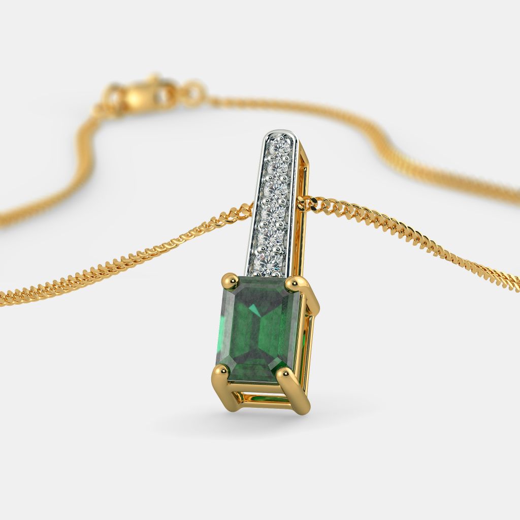 Emerald diamond pendant designs store