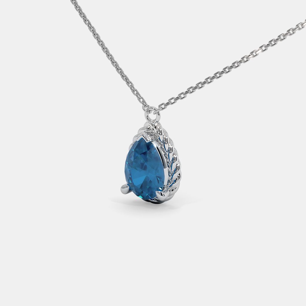 Blue pendant necklace discount