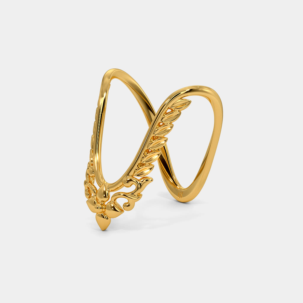 Antique gold tone kemp Lakshmi vanki finger ring dj-40586 – dreamjwell-demhanvico.com.vn