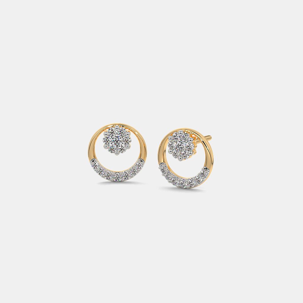 Rose Gold Diamond Malabar Diamond Earrings Price The Annik Stud
