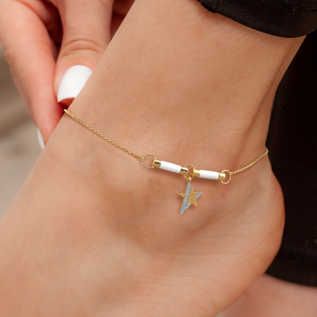 The Linen White Anklet BlueStone
