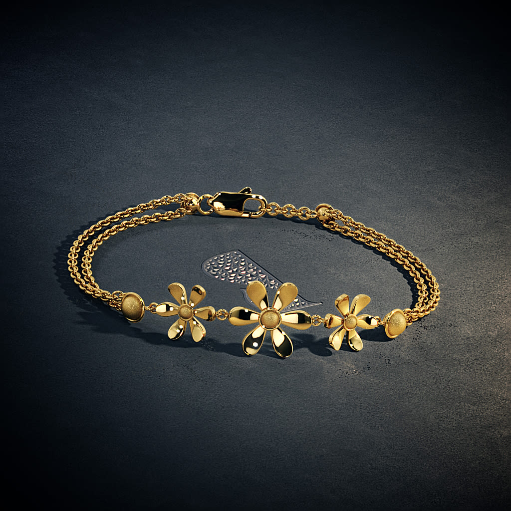 Bracelet for Women Flower Design Gold Plated with Pearl Braclets Buy Now