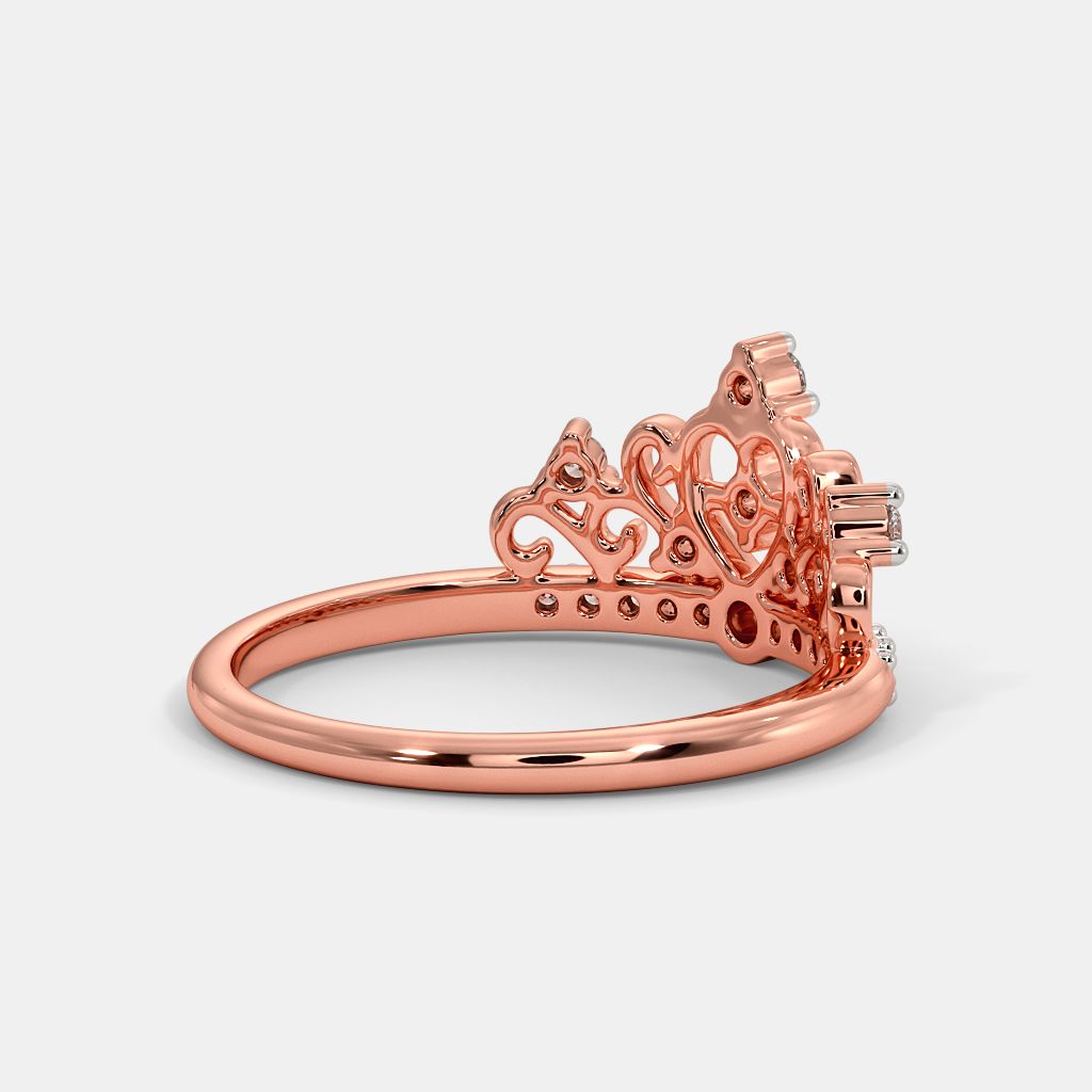 Princess Crown Rose Gold Crown Rings Princess Crown Ring, 14K