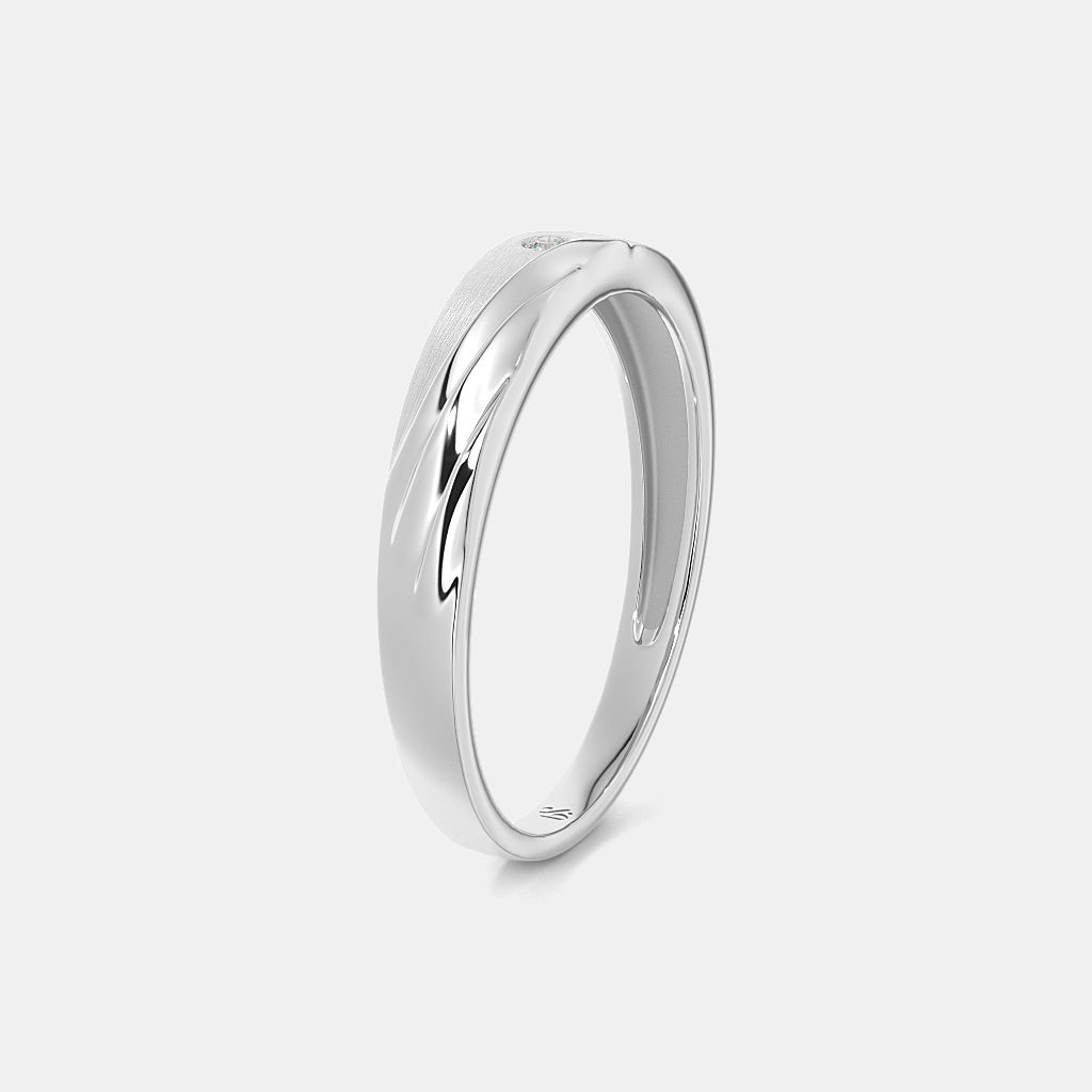Wedding Band Alliance Homme Femme Or Blanc 3mm 1/2 Round Men's