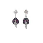 The Lady Bug Half Hoop Earrings - thumb 2