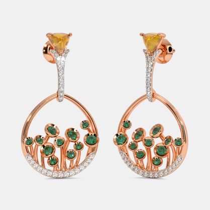 The Moss Dandelion Drop Earrings
