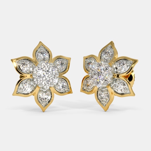 450 Gold Fl Earring Designs Online In India 2018 The Balbina Stud Earrings