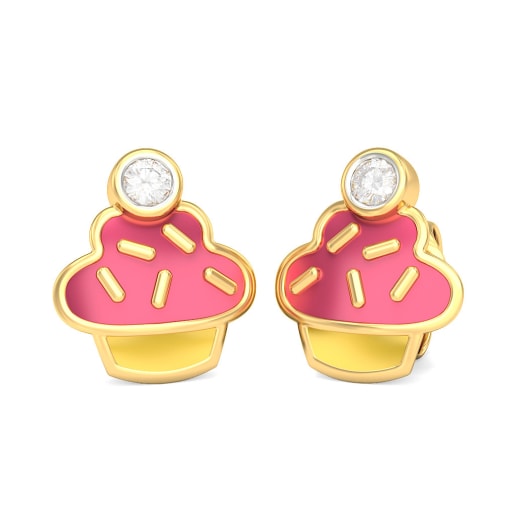 The Pink Cupcake Earrings For Kids