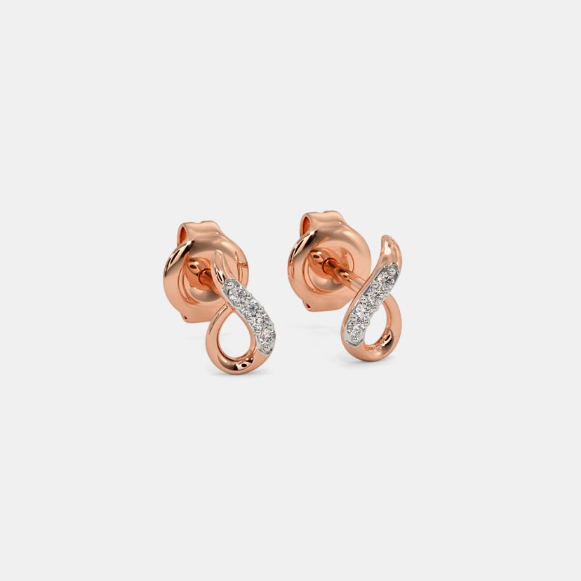 The Zuly Multi Pierced Stud Earrings - Angle View 1