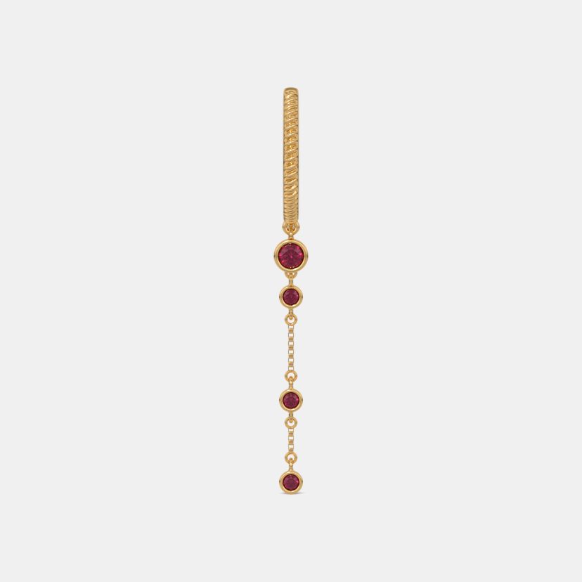 The Ruby Loop Dangle Hoop Earrings - image 4
