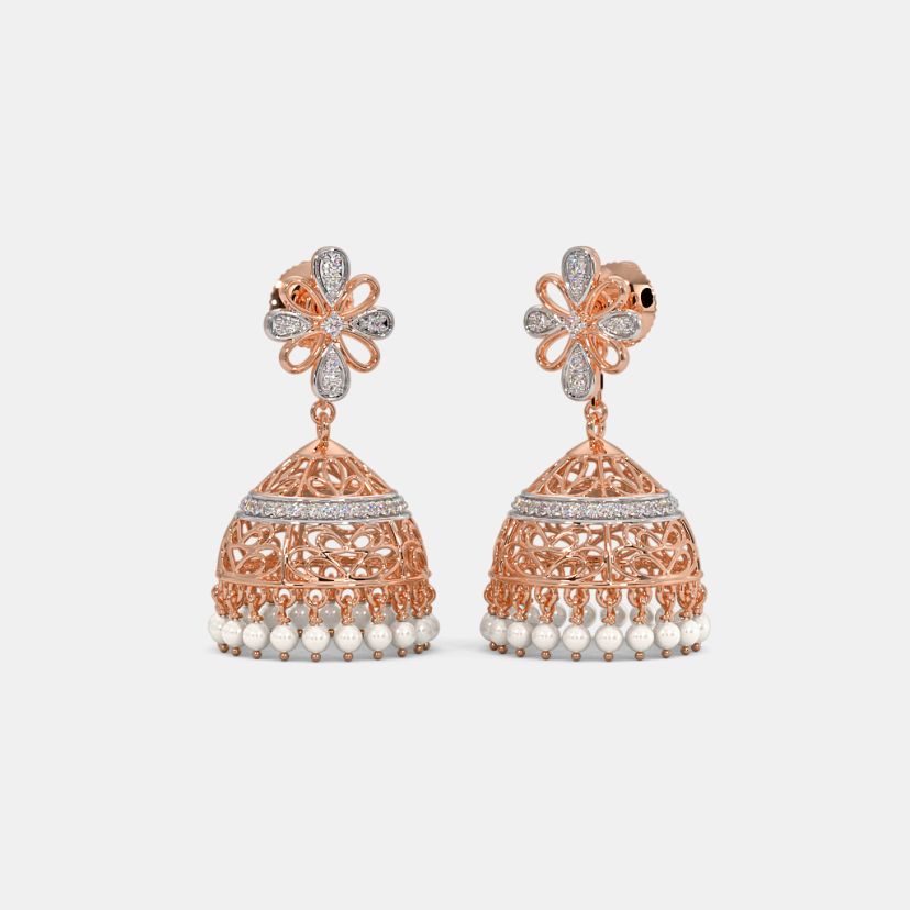 Blue stone earrings jhumkas on sale