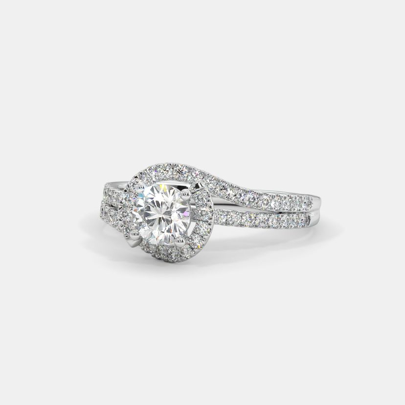 The Illusia Twisted Halo Solitiare Ring - image 6