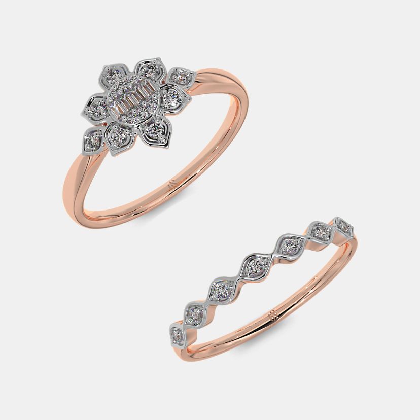 The Whorled Bridal Ring Set - image 7