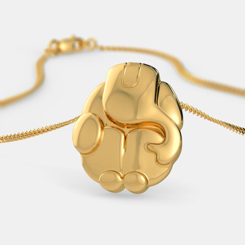 Gold ganpati store pendant designs