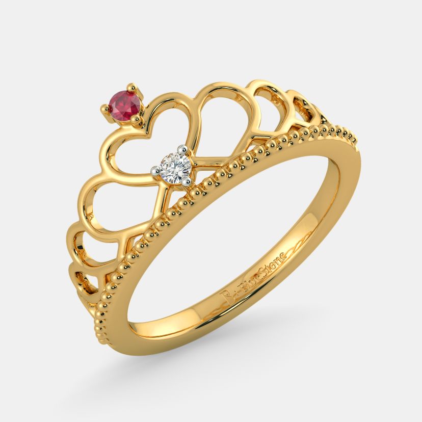 Gold ring crown on sale design
