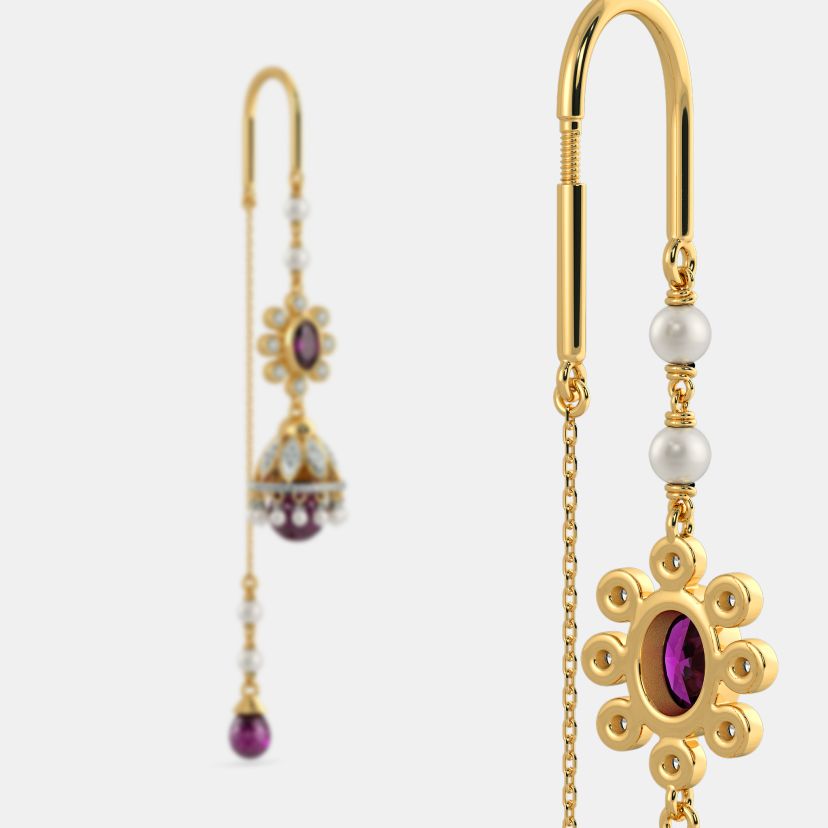 The Carmine Opulence Sui Dhaga Earrings - image 8