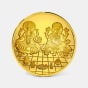 1 gram 24 KT Lakshmi Ganesh Gold CoinFront