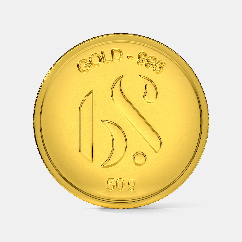 Buy 50 Gram 24 KT Gold Coin Online in India | BlueStone.com