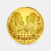 1 gram 24 KT Lakshmi Ganesh Gold Coin - thumb 1